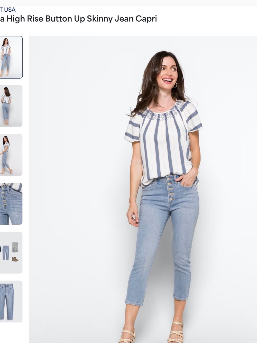 Just USA High-Rise Button-Fly Denim Jeans in Light Blue Wash